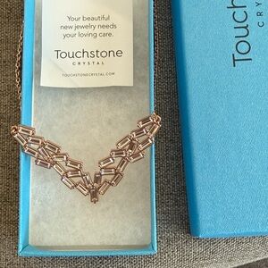 Touchstone Crystal Rose Gold Geometric Necklace